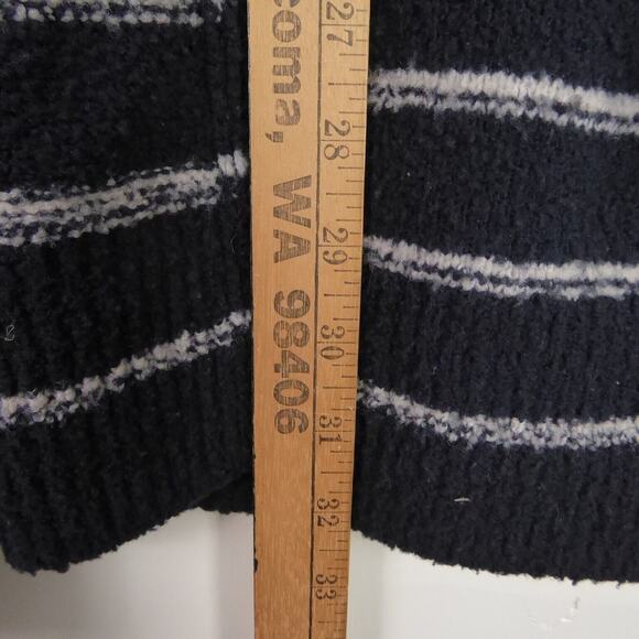 Vince Wool Blend Cardigan Womens SZ L Striped Open Front Cowl Neck Long Sleeved - Picture 9 of 11